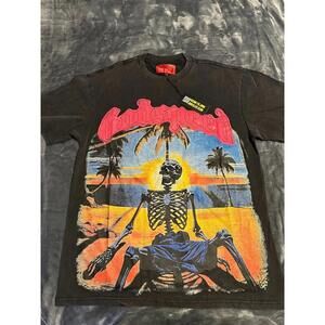 Godspeed Graphic T-Shirt - Skeleton Sunset Beach SIZE: LARGE NEW